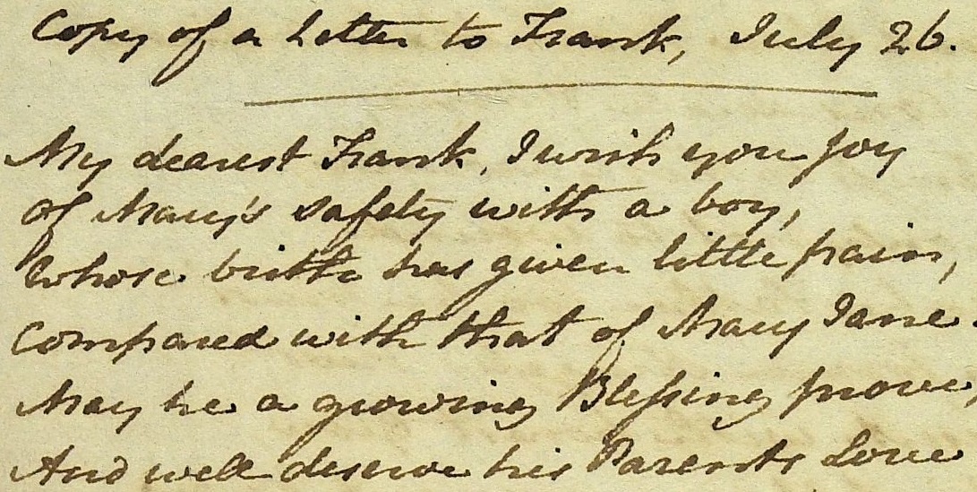 Close of Jane Austen's copy of a letter to Francis Austen, 26 July 1809
