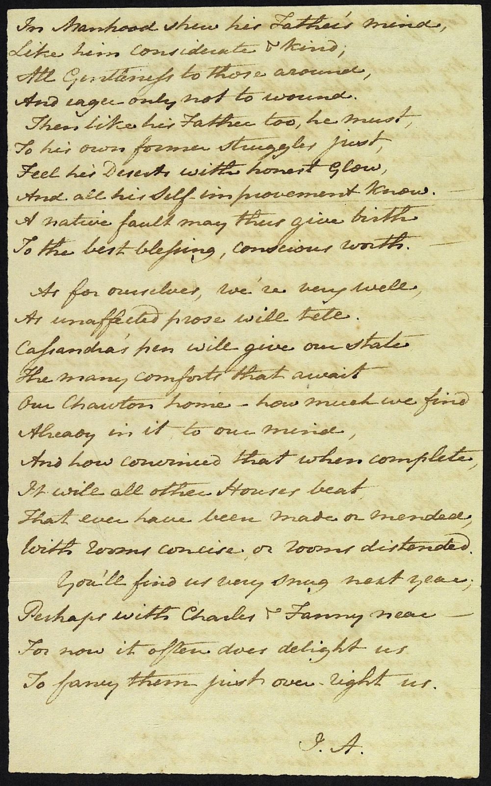 Jane Austen's copy of a letter to Francis Austen, 26 July 1809. Page 2
