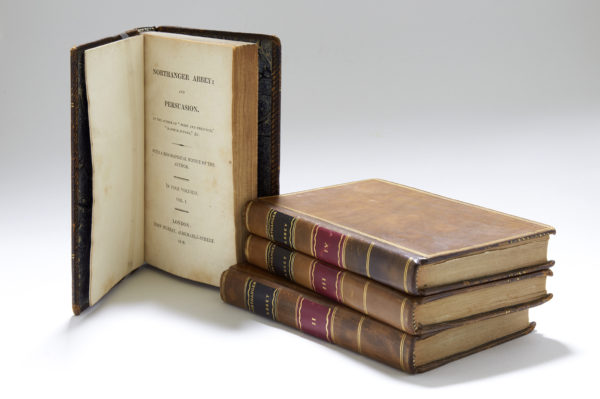 First edition of Northanger Abbey and Persuasion in four volumes, with gilt leather covers