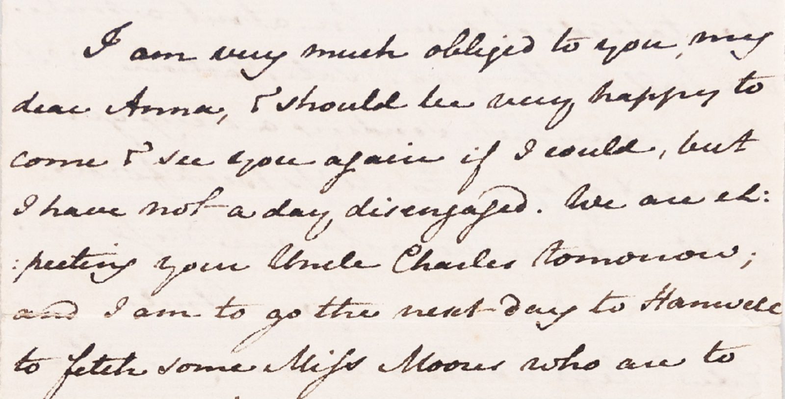 Letter from Jane Austen to Anna Lefroy, 29 November 1814, close up