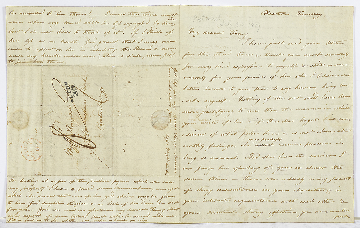 Letter from Cassandra Austen to Fanny Knight, 29 July 1817. First and last page