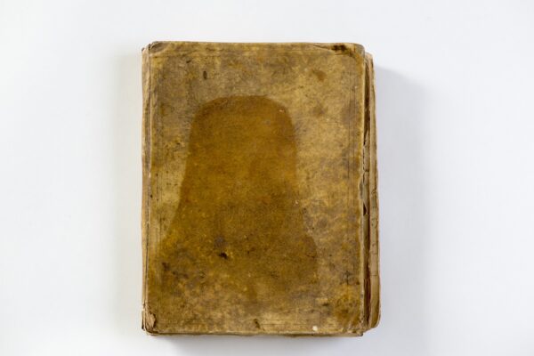 Martha Lloyd's household book, a notebook with a stained brown leather cover