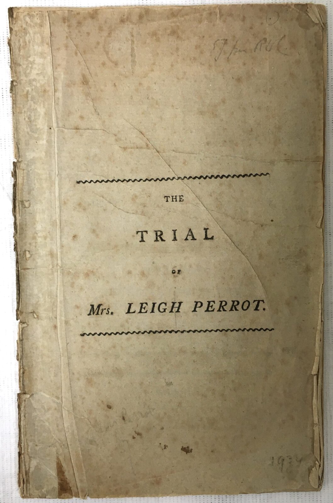 The Trial of Mrs Leigh Perrot, title page