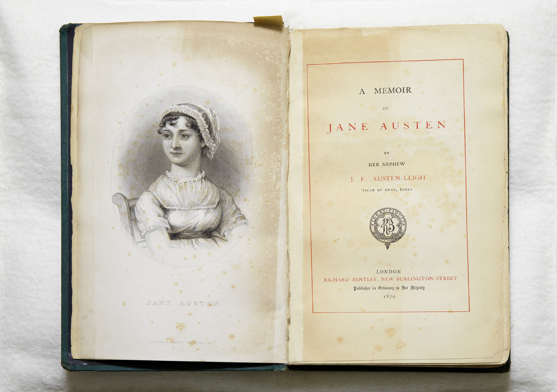 A Memoir of Jane Austen, first edition, open on title page