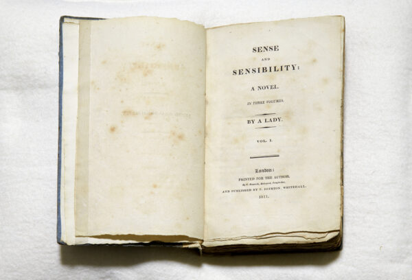 Sense & Sensibility, First Edition, 1811. Open at the title page.