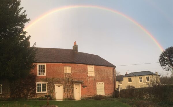 rainbow over Jane Austens House