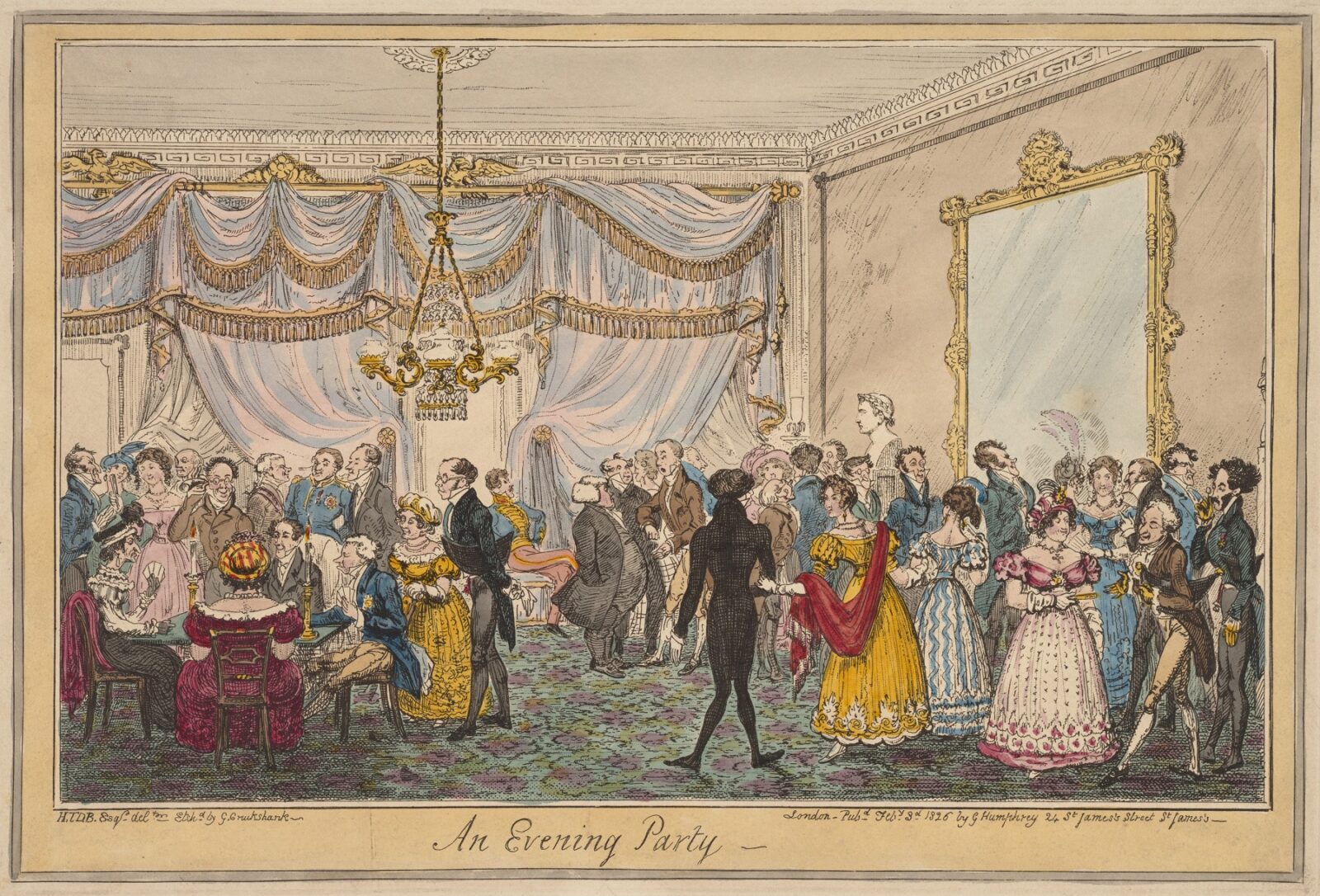 An Evening Party by George Cruikshank (British, London 1792–1878 London). Image from The Met.
