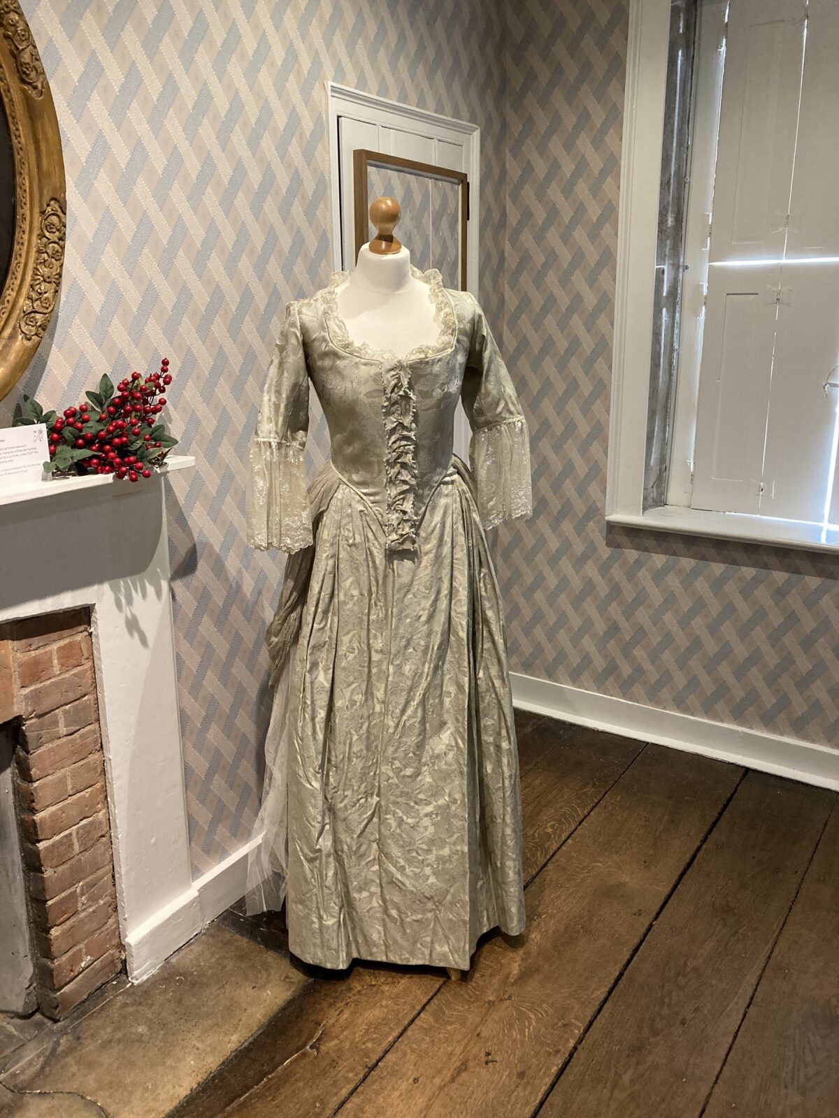 Silk brocade dress worn by the character of Elize de Feuillide, played by Lucy Cohu, in the 2007 film 'Becoming Jane'
