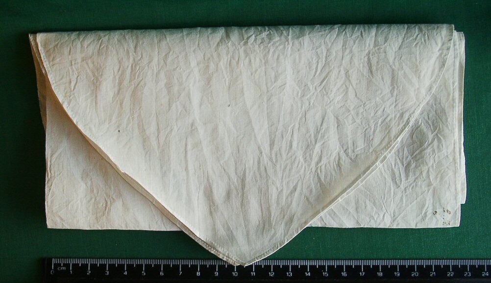 Edward Knight's white linen cravat, folded.
