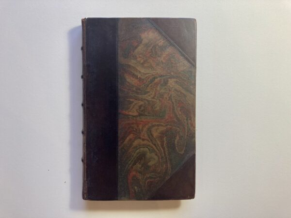 Brown leather and marbled paper cover of 'Excursions from Bath'