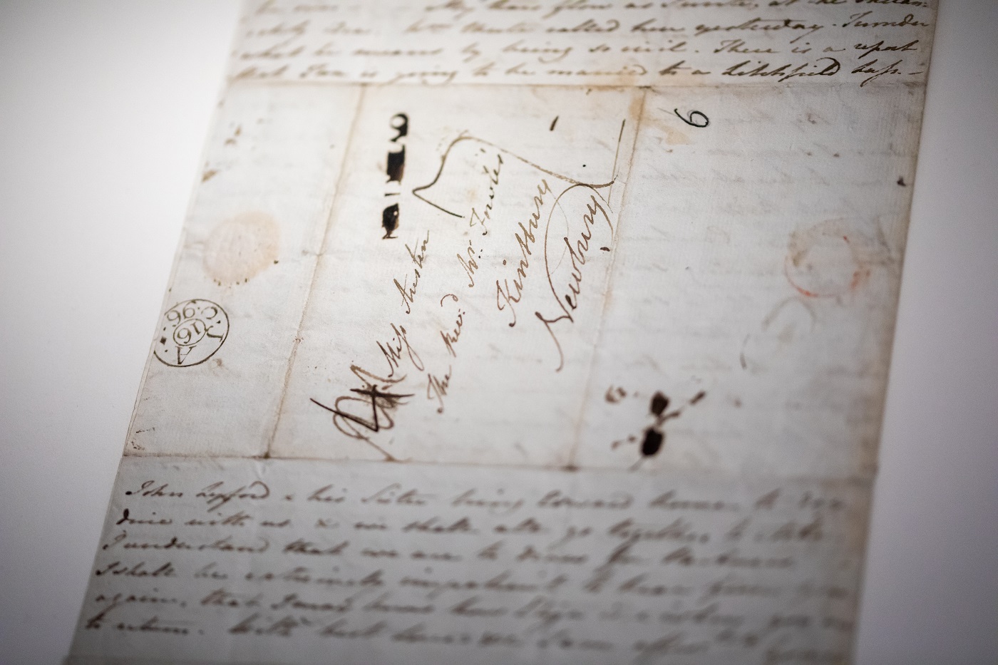 A manuscript letter by Jane Austen. Photo by Luke Shears