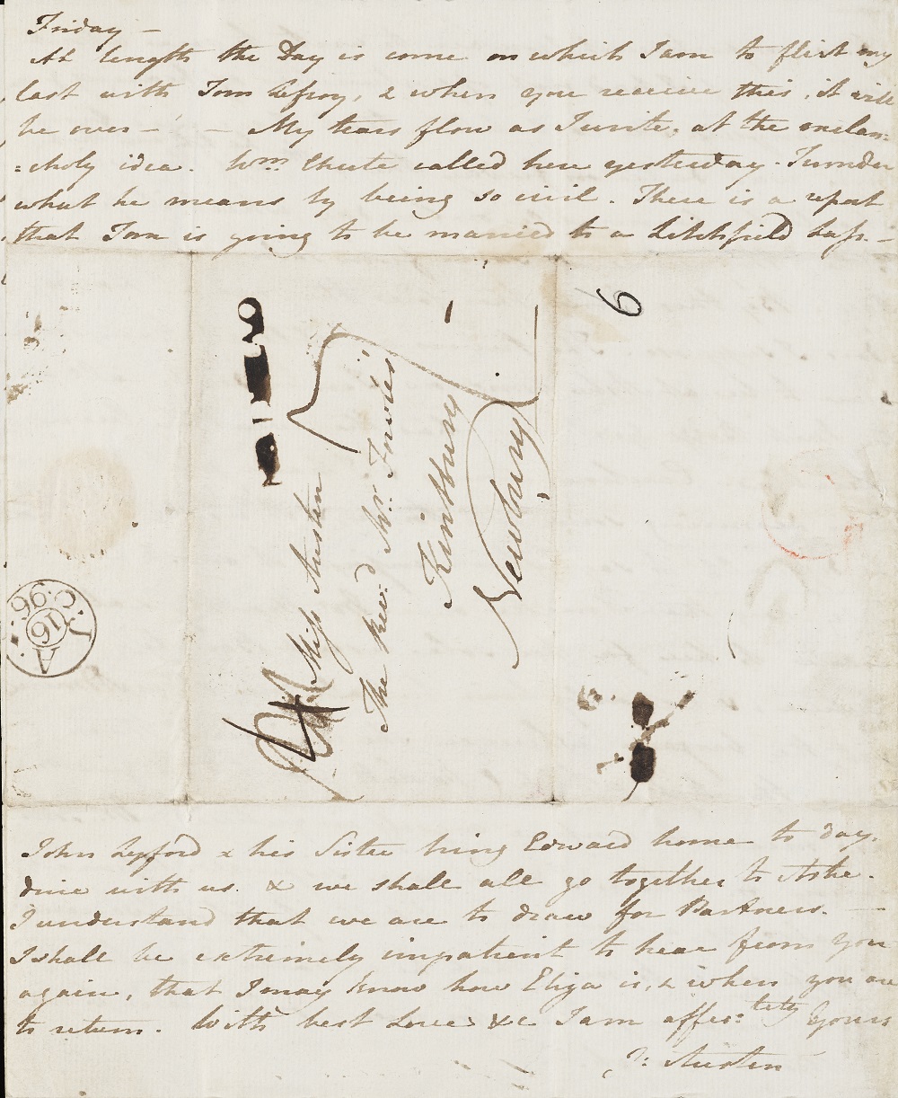 Page 4 of Jane's letter to Cassandra, written from Steventon on 14-Friday 15 January 1796
