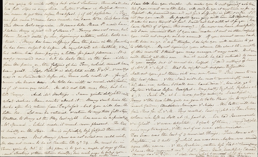 Page 2-3 of a letter from Jane Austen to Cassandra Austen 15th-16th September 1813
