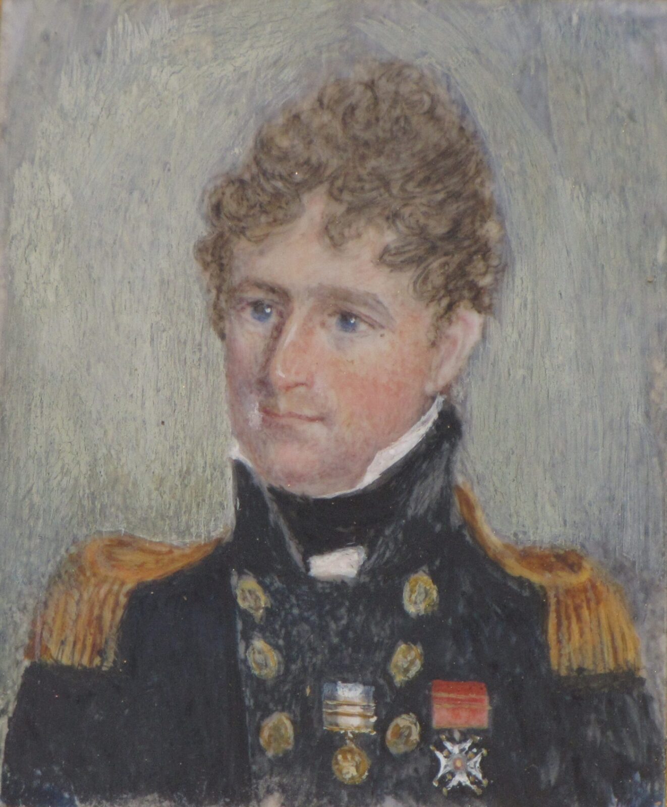 Miniature of Jane's fifth brother Francis Austen (1774-1865) in uniform as Captain of HMS Canopus.