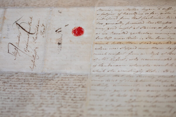 A close up of a letter written by Jane Austen