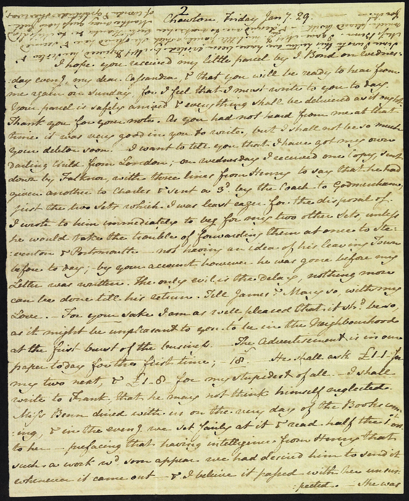 Letter from Jane Austen to Cassandra Austen, 24 January 1813. Page 1