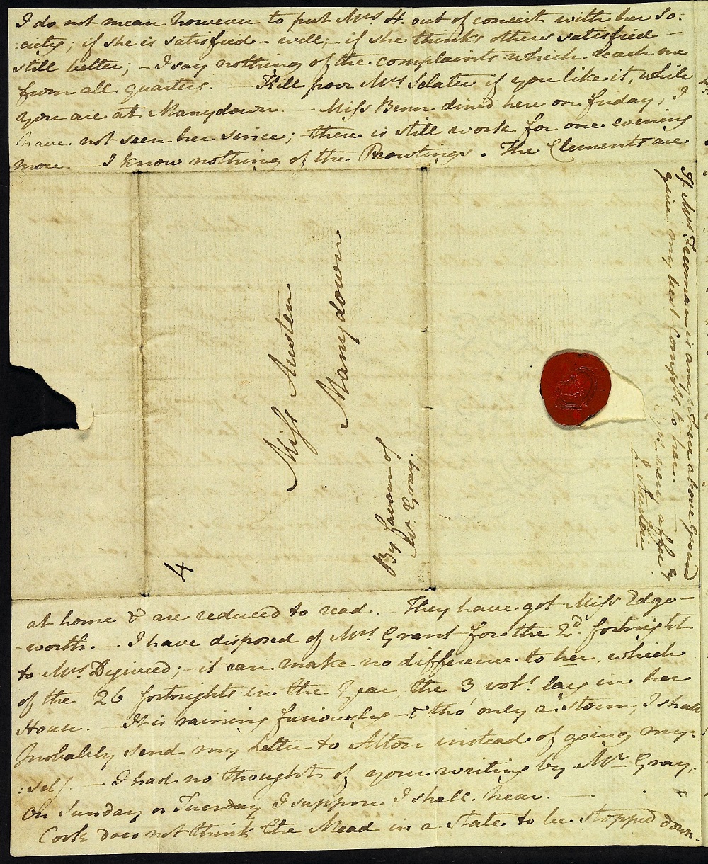 Letter from Jane Austen to Cassandra Austen, 9th February 1813. Page 4