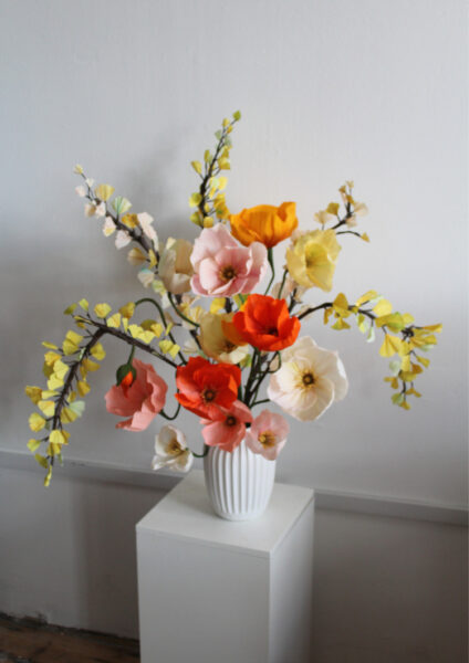 A display of paper flowers by Jessie Beaumont. ©Leo Flowers
