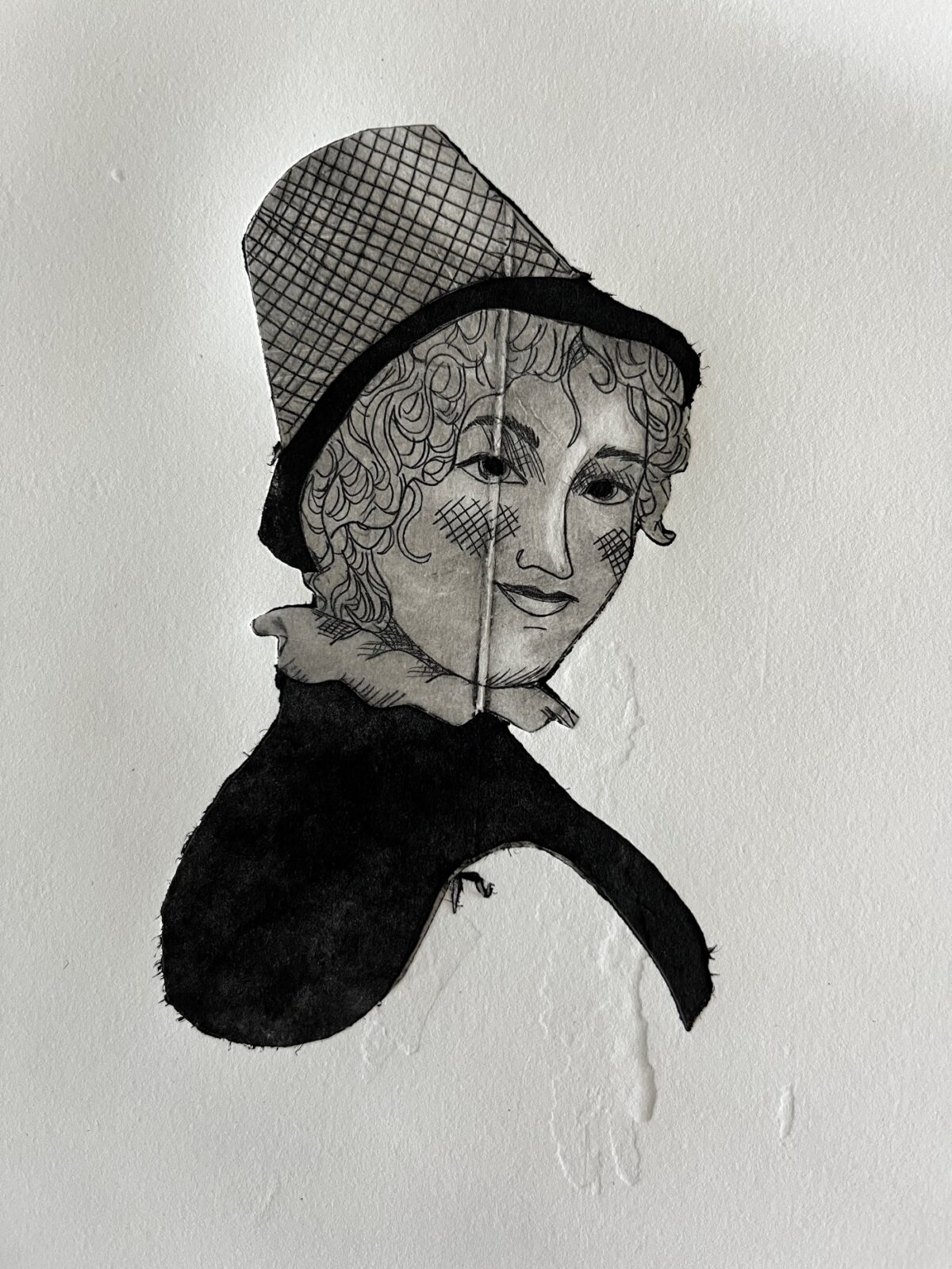 A print of a woman in a hat. Image ©Rose Wilkinson