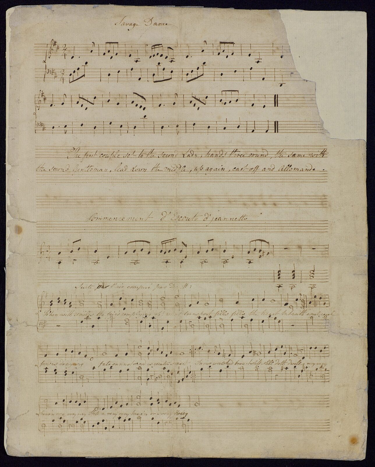 Handwritten sheet of manuscript, in the hand of either Jane Austen or her cousin, Eliza de Feuillide