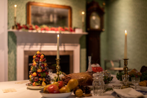 A festive scene of the Dining Room at Jane Austen's House
